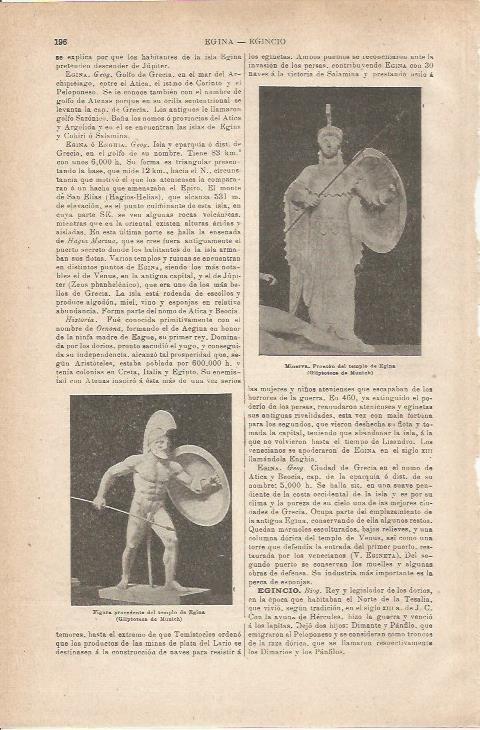 LAMINA ESPASA 35480: Minerva del templo de Egina