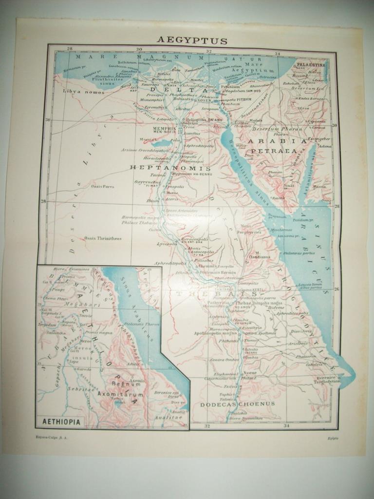 LAMINA ESPASA 35483: Mapa del antiguo Egipto en latin