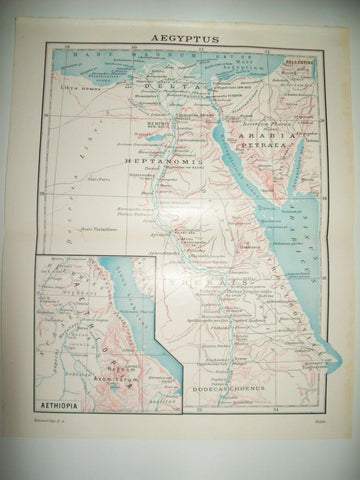 LAMINA ESPASA 35483: Mapa del antiguo Egipto en latin