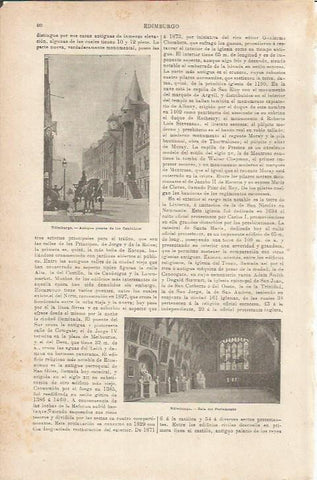 LAMINA ESPASA 35455: Sala del Parlamento y Puerta de los Canonigos en Edinburgo