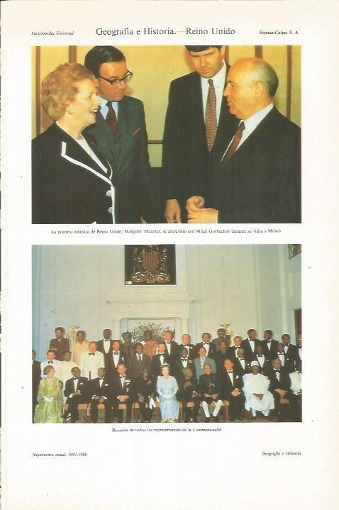 LAMINA ESPASA 35411: Margaret Thatcher con Mijail Gorbachov en Moscu