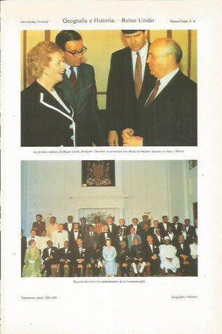 LAMINA ESPASA 35411: Margaret Thatcher con Mijail Gorbachov en Moscu