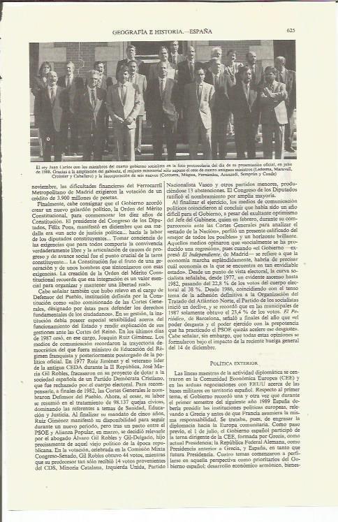 LAMINA ESPASA 35401: El rey Juan Carlos con el gobierno de Felipe Gonzalez
