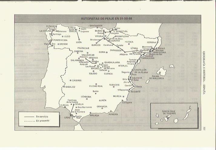 LAMINA ESPASA 35393: Mapa de las autopistas de peaje de España