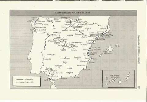 LAMINA ESPASA 35393: Mapa de las autopistas de peaje de España