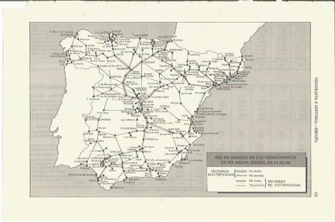 LAMINA ESPASA 35392: Mapa de la red de RENFE