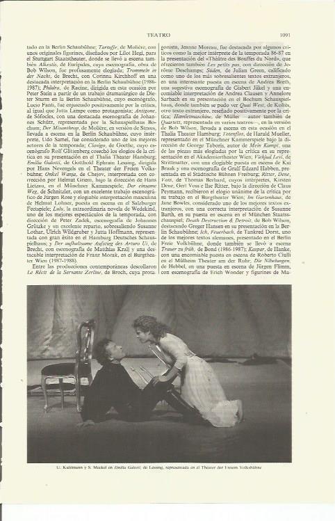 LAMINA ESPASA 35441: U. Kuhlmann y S. Meckel en Emilia Galanti