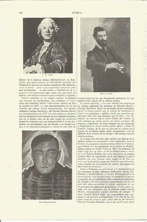 LAMINA ESPASA 35428: C. W. Gluck, Ravel y Karol Szymanowski