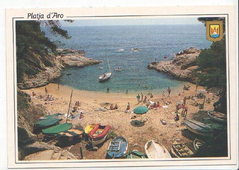 Postal JC0421: Platja d'Aro (Costa Brava). Cavall Bernat. Detall platja