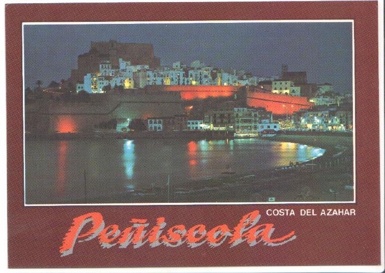Postal JC0449: Costa del Azahar, Peñiscola. Vista nocturna