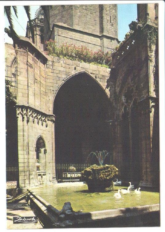 Postal JC0472: Barcelona. Catedral, Claustro