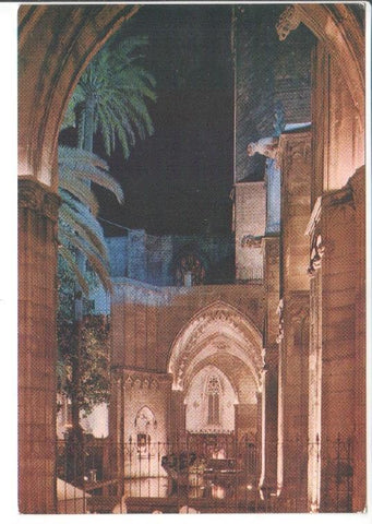Postal JC0475: Barcelona. Catedral, detalle del Claustro de noche