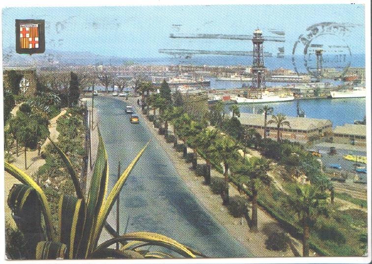 Postal JC0484: Barcelona. Vista desde Miramar