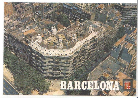 Postal JC0509: Barcelona. La Pedrera. Vista aerea