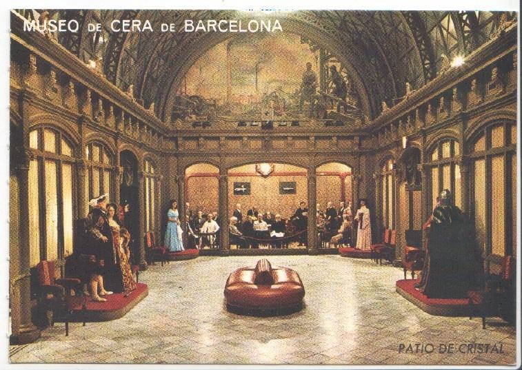 Postal JC0515: Museo de Cera de Barcelona, Patio de Cristal