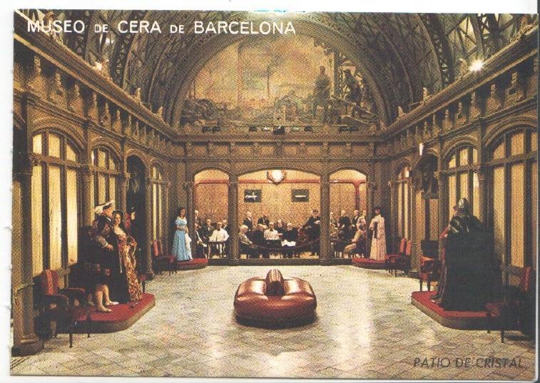 Postal JC0519: Museo de Cera de Barcelona, Patio de Cristal