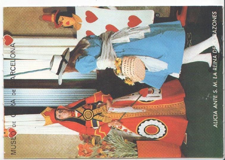 Postal JC0520: Museo de Cera de Barcelona. Alicia ante S.M. la Reina de Corazones