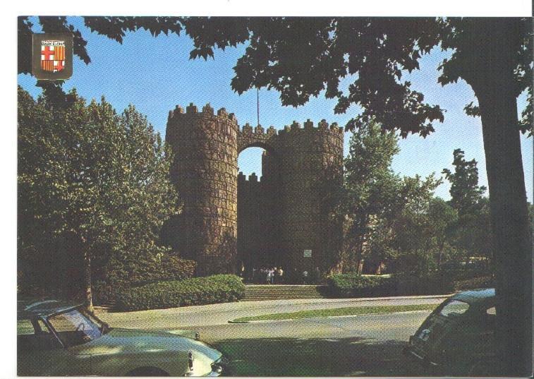 Postal JC0536: Barcelona. Entrada al Pueblo Español. Puerta de Avila