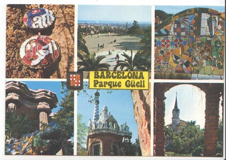 Postal JC0537: Barcelona. Parque Guell, diversos aspectos