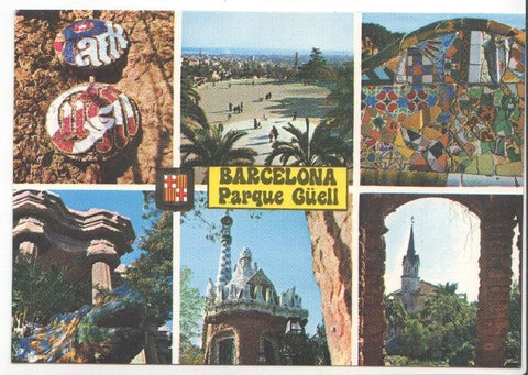 Postal JC0537: Barcelona. Parque Guell, diversos aspectos