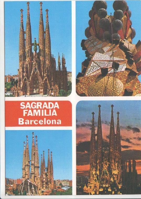 Postal JC0544: Barcelona. La Sagrada Familia, disversos aspectos. Arquitecto Gaudi