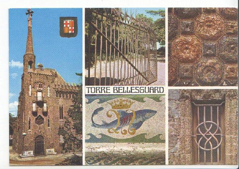 Postal JC0545: Barcelona. Torre Bellesguard, diversos aspectos