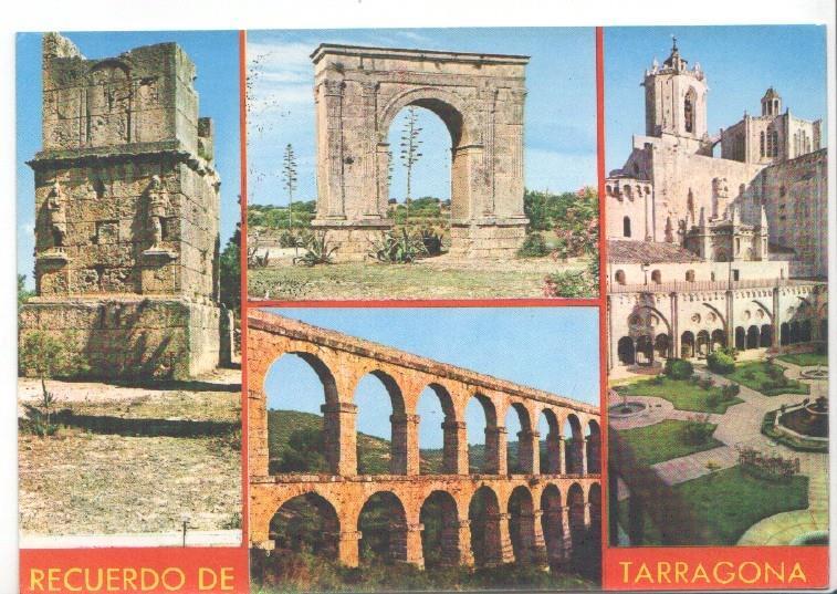 Postal JC0568: Tarragona, varias vistas, entre otras el acueducto, La Torre del Arzobispo