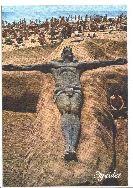 Postal JC0581: El Cristo de Arena, escultor: Iguider. Benidorm