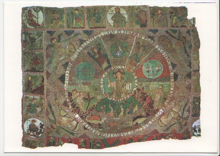 Postal JC0585: Gerona. Tesoro de la Catedral. El famosisimo Tapiz de la Creacion (siglo XI-XII)