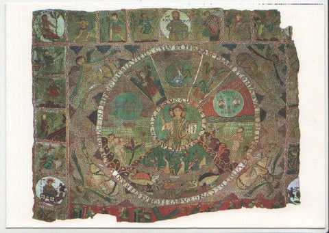 Postal JC0585: Gerona. Tesoro de la Catedral. El famosisimo Tapiz de la Creacion (siglo XI-XII)