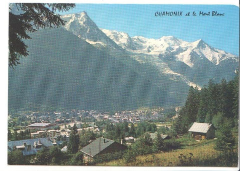 Postal JC0588: Chamonix Mont Blanc. La Ville et le Massif du Mont Blanc