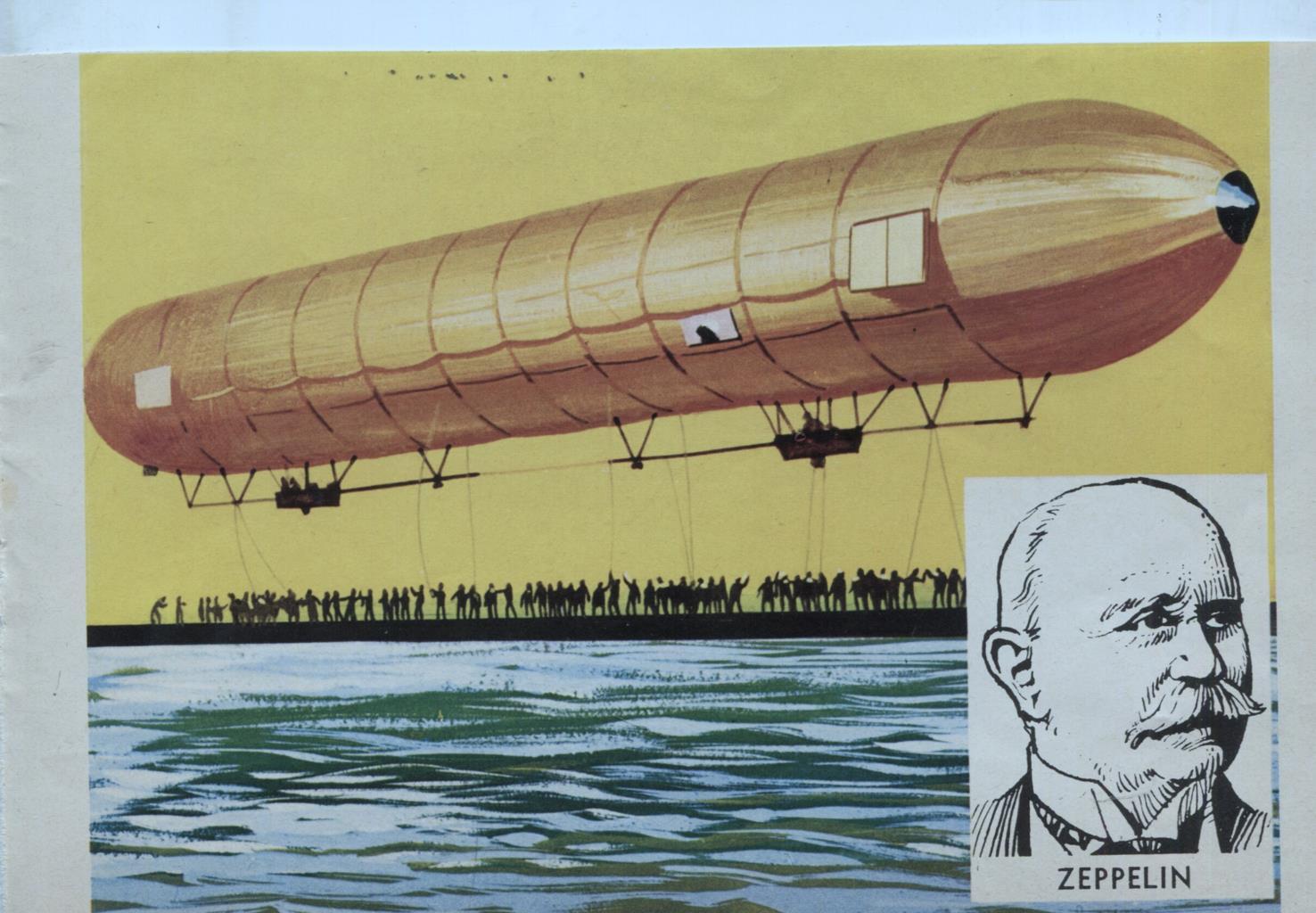 Cromo La Conquista del Cielo numero 036: Zeppelin de Ferdinand von Zeppelin