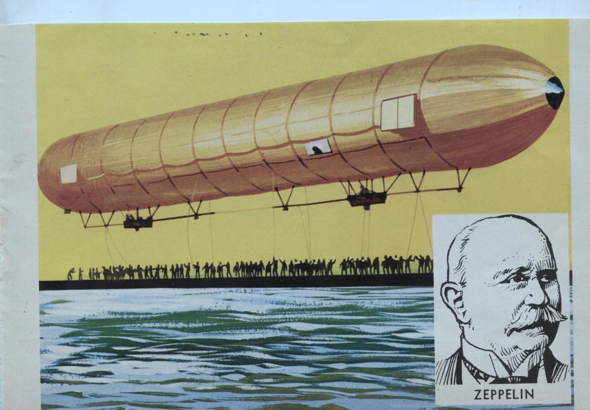 Cromo La Conquista del Cielo numero 036: Zeppelin de Ferdinand von Zeppelin