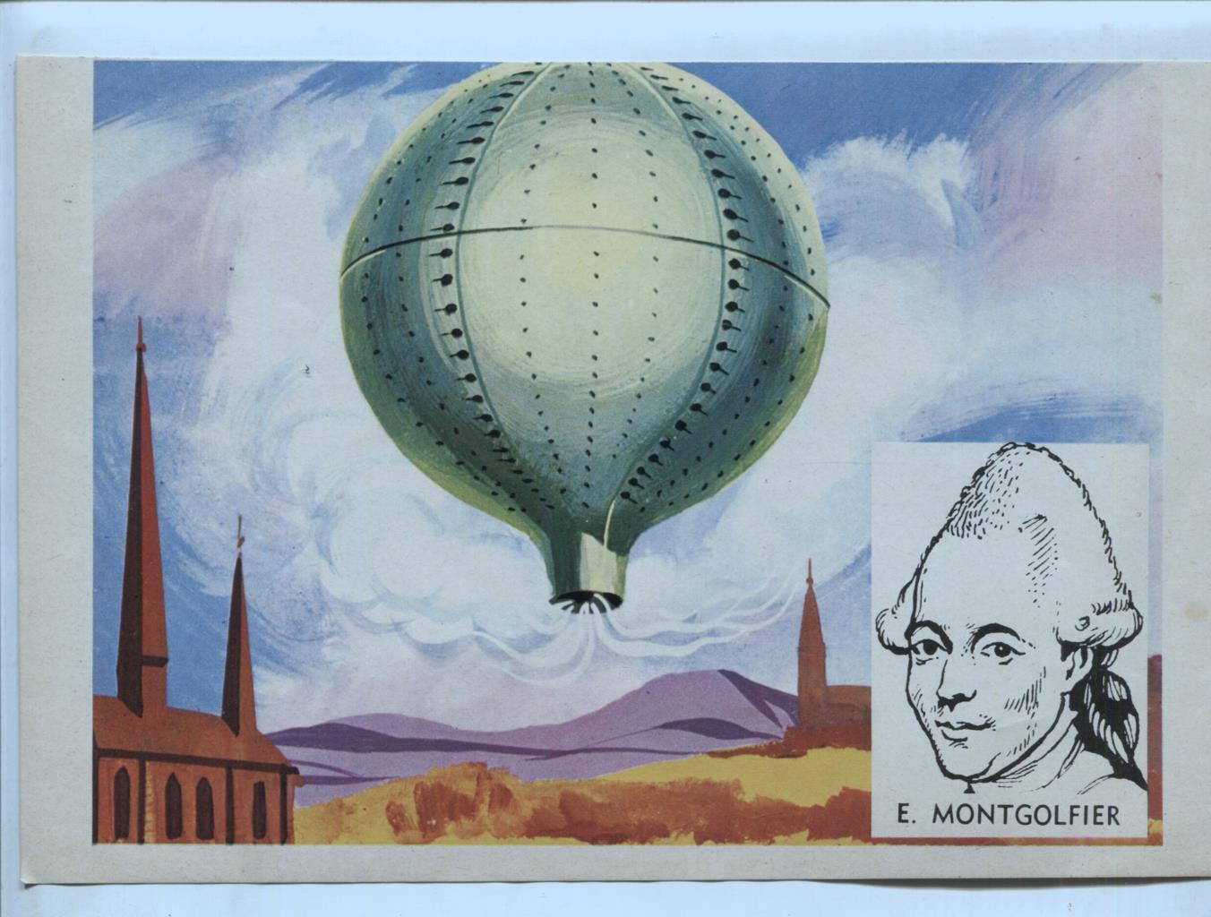 Cromo La Conquista del Cielo numero 025: Globo de E. Montgolfier