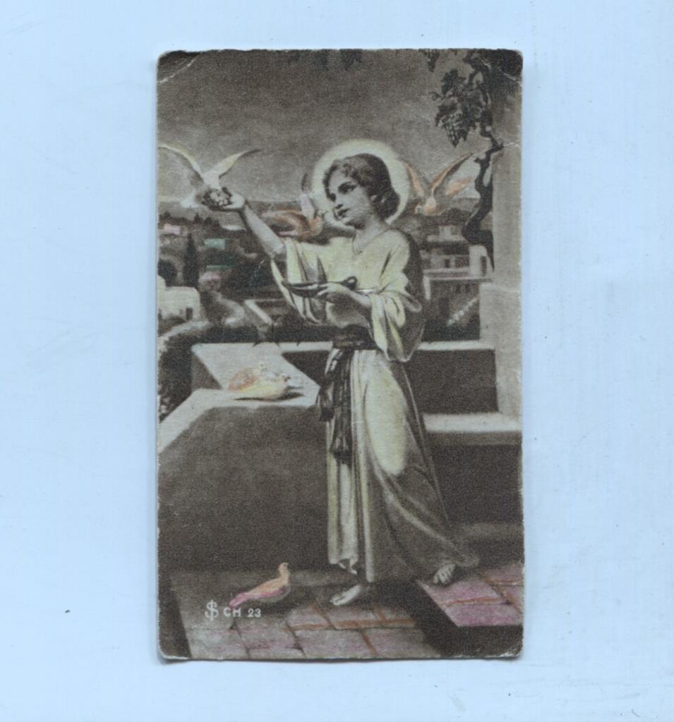 Estampa Niño Jesus dando de comer a las palomas
