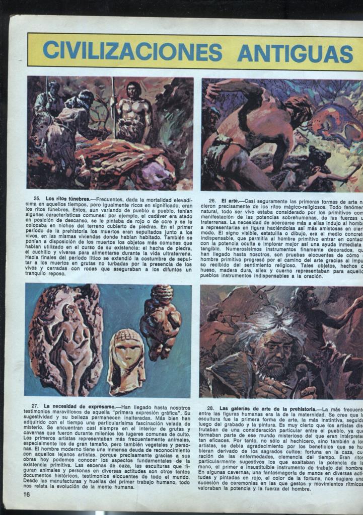 Cromos Civilizaciones Antiguas numeros 25 al 32
