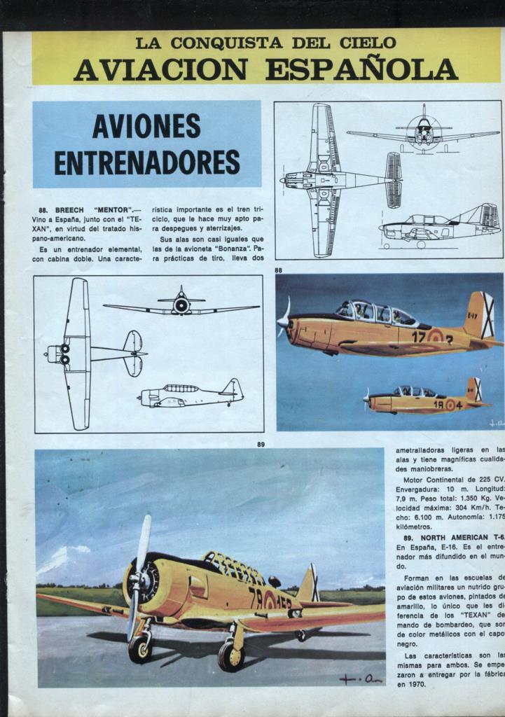 Ficha La conquista del cielo: aviacion española: Aviones entrenadores