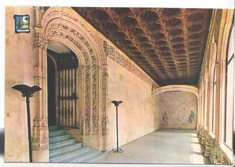 Postal JC0597: Salamanca. Unversidad. Claustro Alto y Puerta Gotica de la Biblioteca
