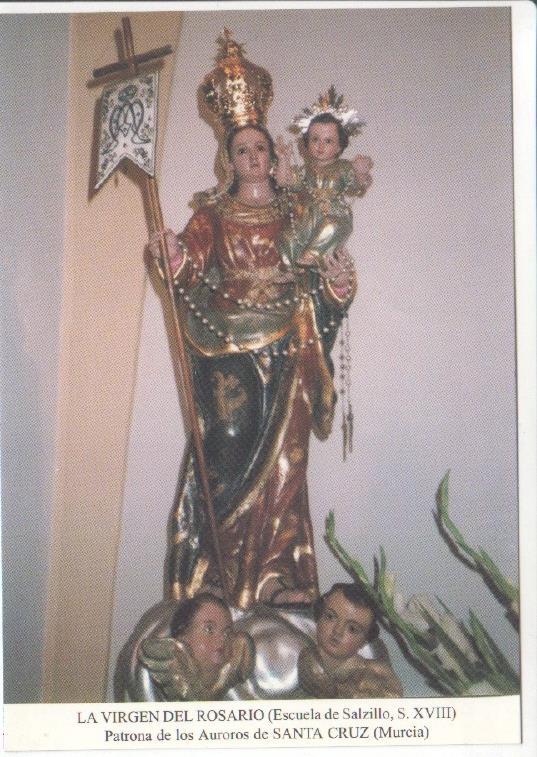 Postal JC0621: La Virgen del Rosario (Escuela de Salzillo s. XVIII). Patrona de los Auroros de Santa Cruz (Murcia)