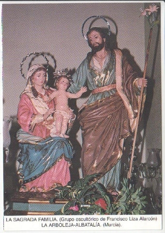 Postal JC0623: La Sagrada Familia (Grupo escultorico de Francisco Liza Alarcon). La Arboleja-Albatalia (Murcia)