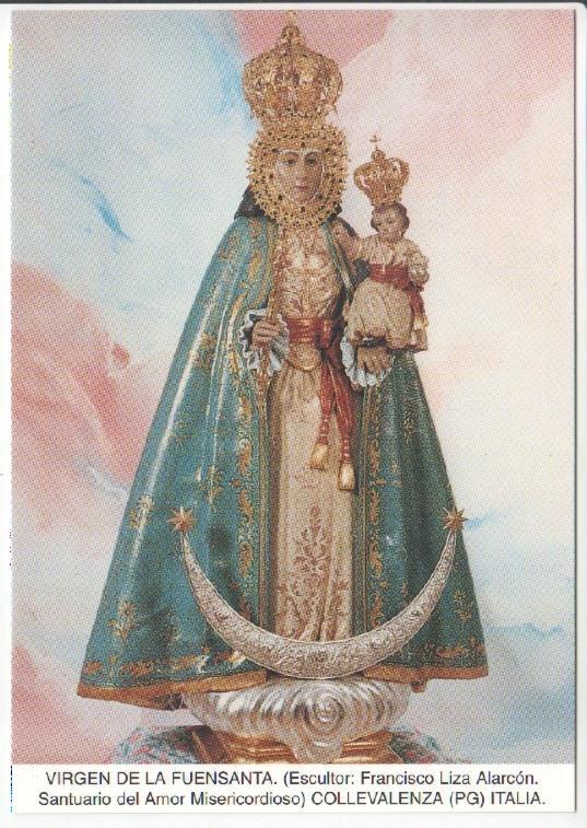 Postal JC0632: Virgen de La Fuensanta (escultor: Francisco Liza Alarcon). Santuario del Amor Misericordioso - Collevalenza (PG) Italia