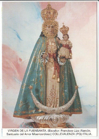 Postal JC0632: Virgen de La Fuensanta (escultor: Francisco Liza Alarcon). Santuario del Amor Misericordioso - Collevalenza (PG) Italia