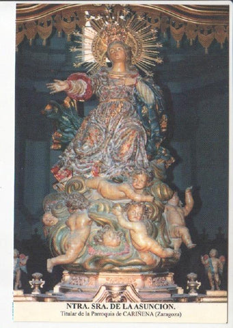Postal JC0634: Ntra. Sra. de la Asuncion. Titular de la Parroquia de Cariñena (Zaragoza)