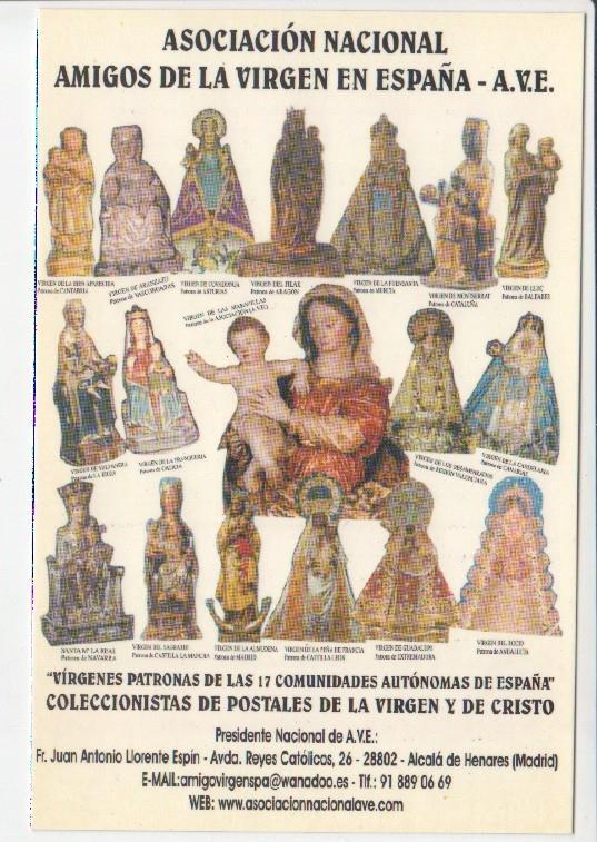 Postal JC0676: Virgenes Patronas de las 17 comunidades autonomas de España. Coleccionistas de Postales de la Virgen y Cristo