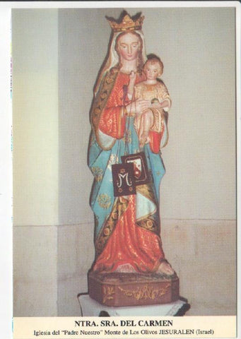 Postal JC0689: Ntra. Sra. del Carmen. Iglesia del Padre Nuestro Monte de los Olivos, Jerusalen (Israel)
