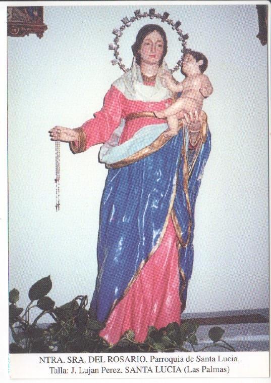 Postal JC0693: Ntra. Sra. del Rosario. Parroquia de Santa Lucia. Talla: J. Lujan Perez. Santa Lucia (Las Palmas)