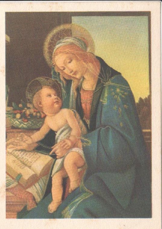 Postal JC0727: La Virgen y el Niño - Boticelli