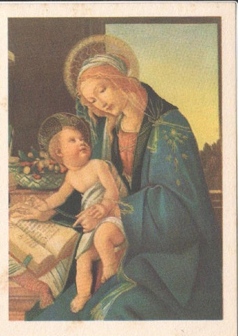 Postal JC0727: La Virgen y el Niño - Boticelli