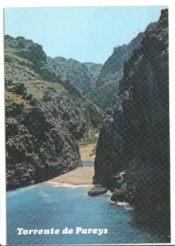 Postal JC0732: Mallorca (Baleares) España. La Calobra - Desembocadura del Torrente de Pareys, vista aerea