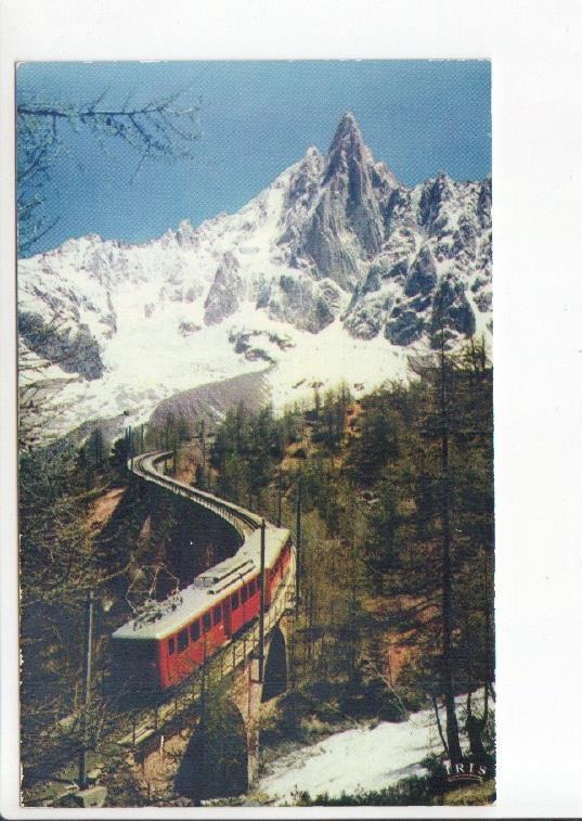 Postal JC0737: Le chemin de fer du Montenvers et l'Aiguille du Dru. Chamonix - Mont Blanc